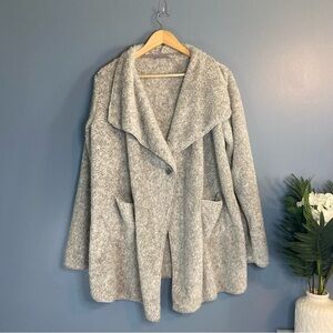 Hugs from Soft Surroundings Gray Fleece Cardigan